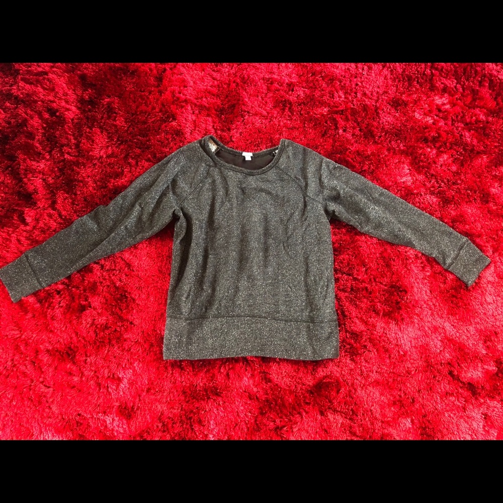 Sparkly sweatshirt with sexy sheer back